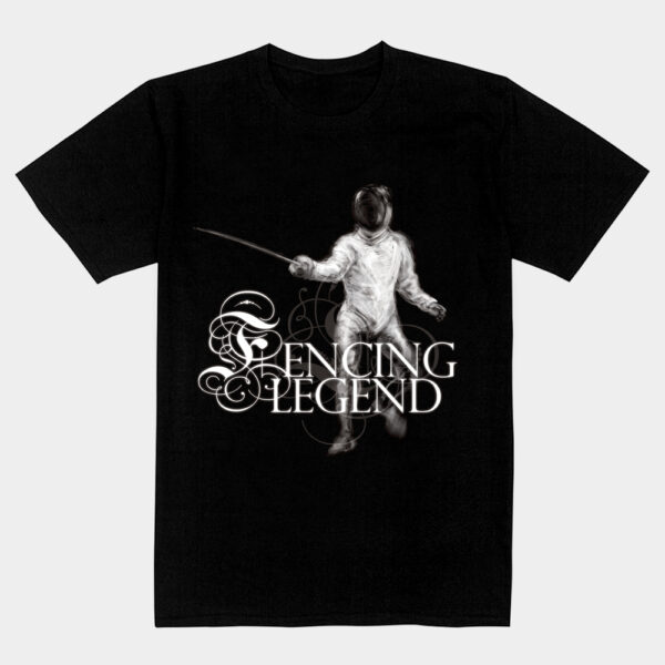 Koszulka szermierka, t-shirt fencer, black, fencing legend, koszulka z nadrukiem, bawełniana, czarna