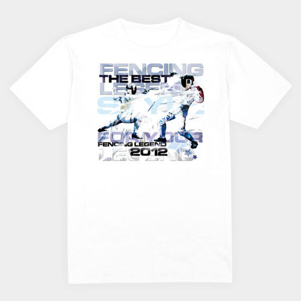 Koszulka szermierka, t-shirt fencer, white, fencing legend, koszulka z nadrukiem, bawełniana, biała