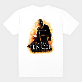 Koszulka szermierka, t-shirt fencer, white, fencing legend, koszulka z nadrukiem, bawełniana, biała
