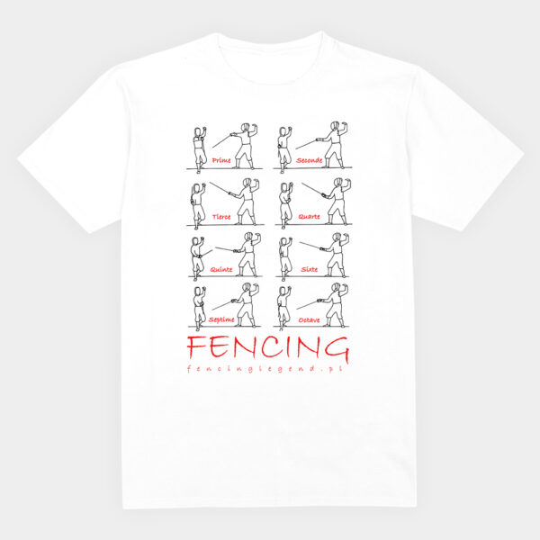 koszulka bawelniana,z nadrukiem, grafika z motywem szermierza, koszulka z serii fencing legend