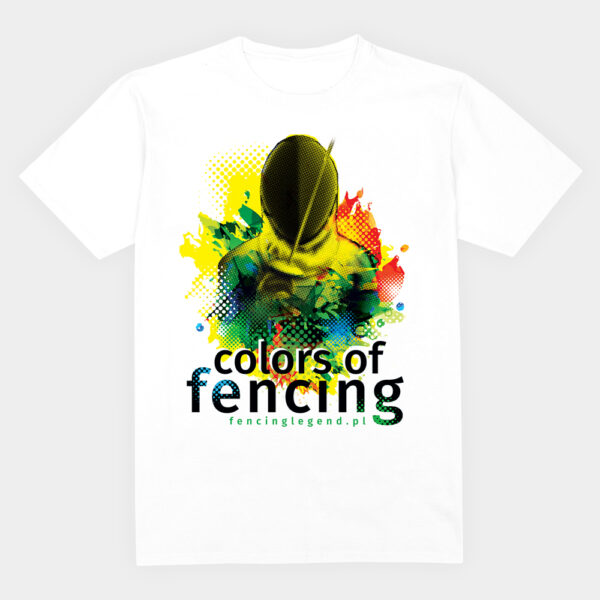 koszulka bawelniana,z nadrukiem, grafika z motywem szermierza, koszulka z serii fencing legend